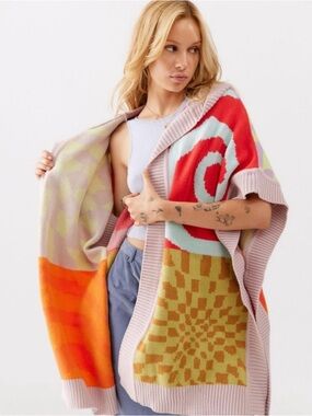 Urban Outfitters Abstract Knit Kimono
